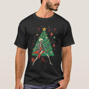 Christmas Skeleton Gitarrist T-Shirt