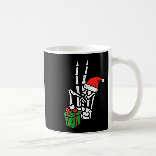 Christmas Skeleton Hand Peace Cket Xmas Men Women  Kaffeetasse (Rechts)