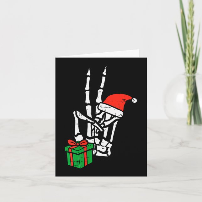 Christmas Skeleton Hand Peace Cket Xmas Men Women  Karte (Vorderseite)