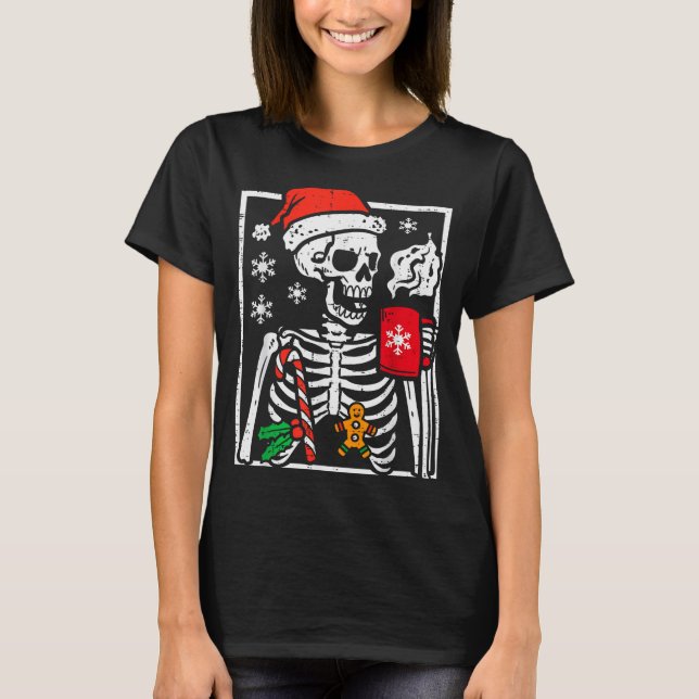 Christmas Skeleton Hot Chocolate Xmas Men Women Ki T-Shirt (Vorderseite)