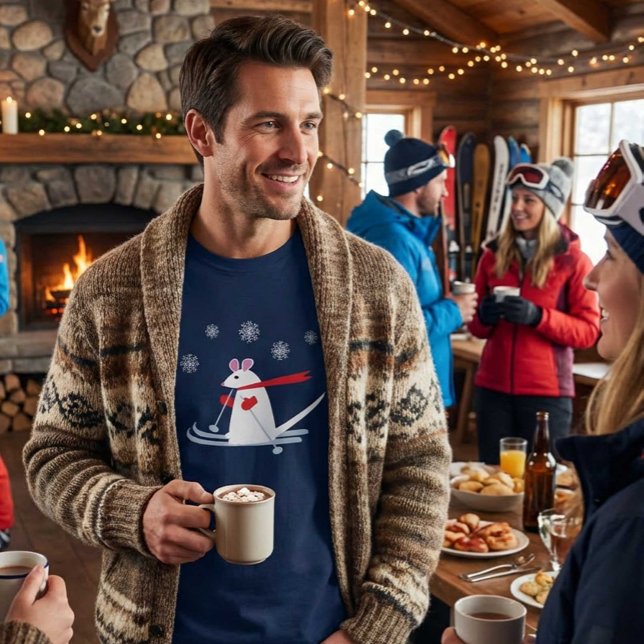 Christmas Ski Mouse Funny Apres Ski Party T-Shirt (Von Creator hochgeladen)