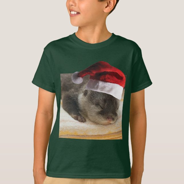 Christmas Sleepy Otter T-Shirt (Vorderseite)