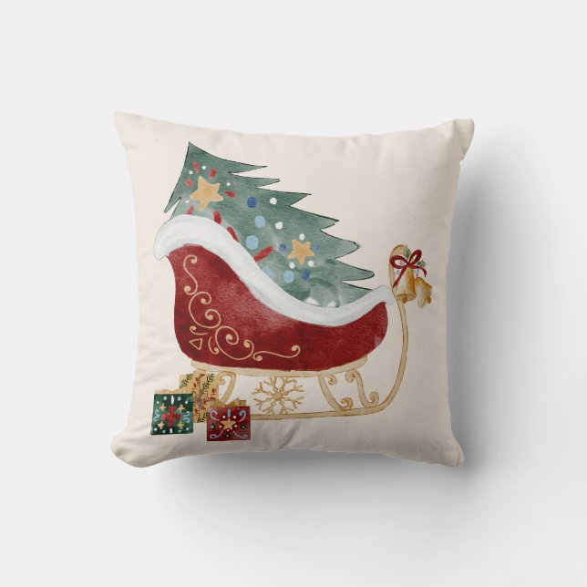 Christmas Sleigh Nutcracker Throw Kissen (Vorderseite)