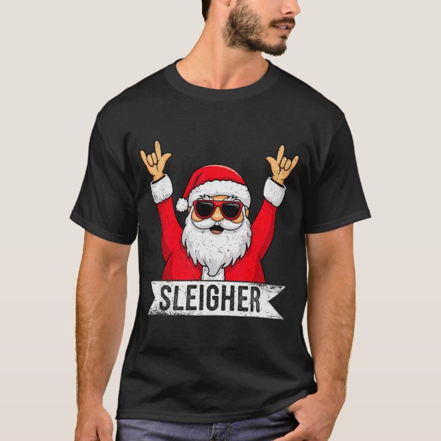Christmas Sleigher Santa Rock Xmas Rocker Men Wome T-Shirt (Vorderseite)
