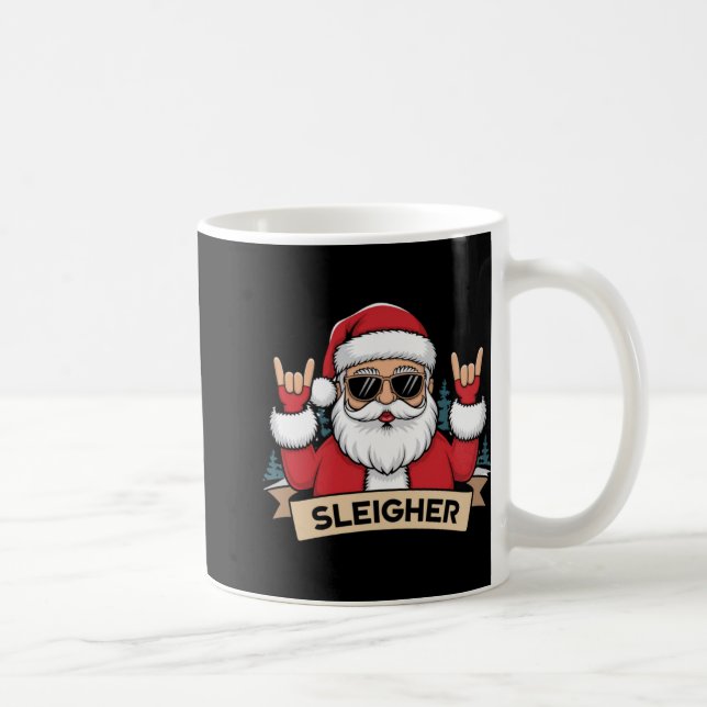 Christmas Sleigher Santa Rock Xmas Rocker T Shirt  Kaffeetasse (Rechts)