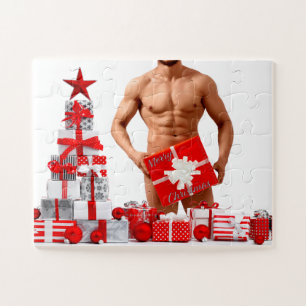 Christmas SlipperyJoe gay pride gifts LGBTQIA wrap Puzzle