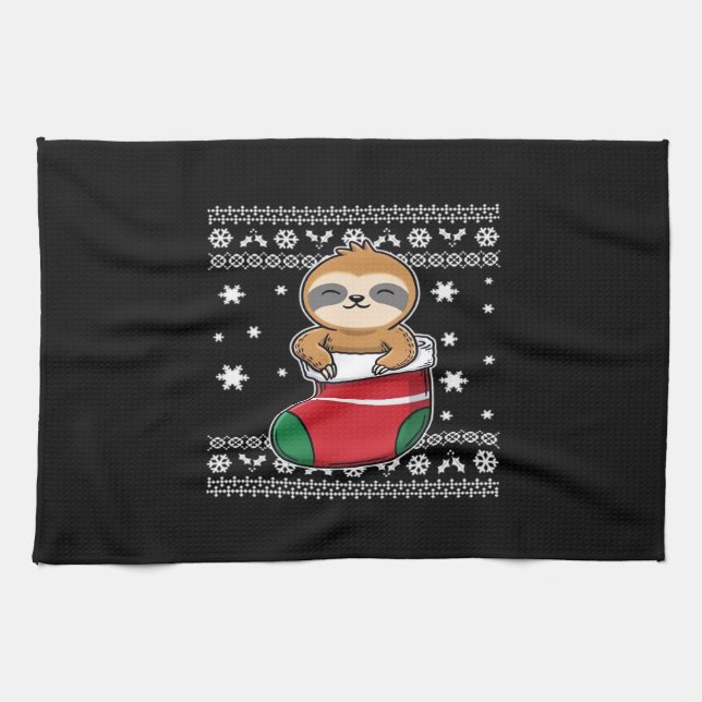 Christmas Sloth Classic T - Shirt Geschirrtuch (Horizontal)