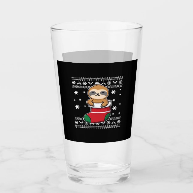 Christmas Sloth Classic T - Shirt Glas (Vorderseite)