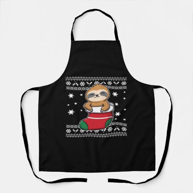 Christmas Sloth Classic T - Shirt Schürze (Vorderseite)