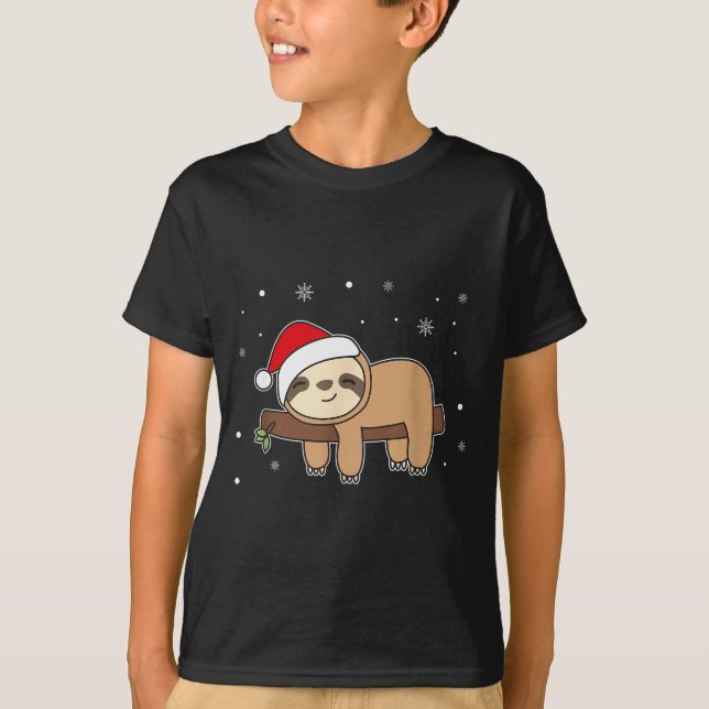 Christmas Sloth For Christmas Sweet Sloths  T-Shirt (Vorderseite)