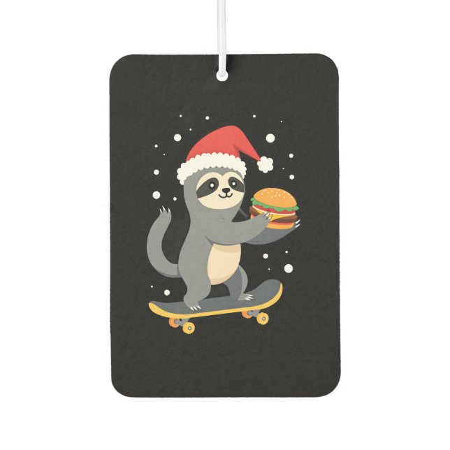 CHRISTMAS SLOTH Funny Christmas Skateboard Sloth ( Autolufterfrischer (Vorderseite)