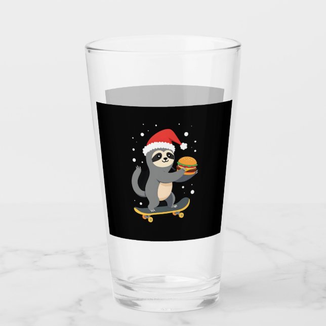 CHRISTMAS SLOTH Funny Christmas Skateboard Sloth ( Glas (Vorderseite)
