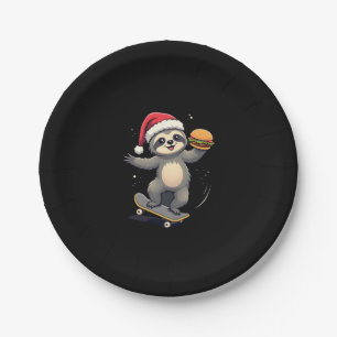 CHRISTMAS SLOTH Funny Christmas Skateboard Sloth ( Pappteller