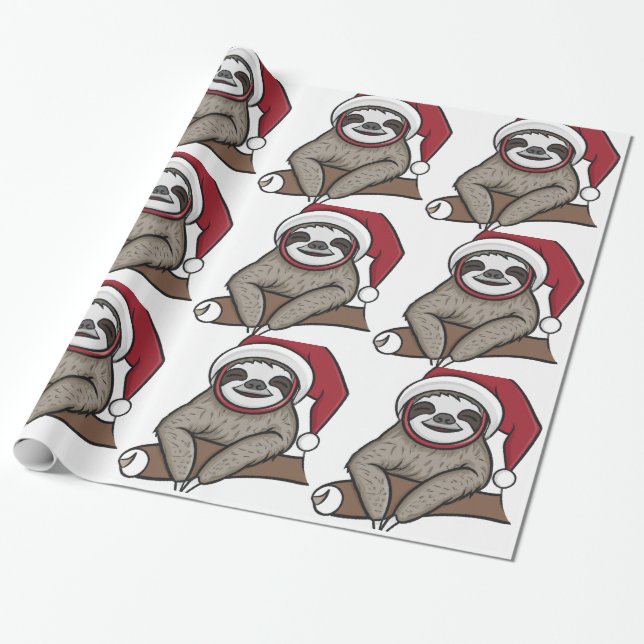 Christmas Sloth Geschenkpapier (Ungerollt)