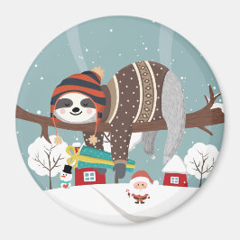 Christmas Sloth Magnet