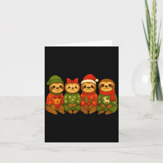 Christmas Sloth Matching Family Xmas Pajama Men Wo Karte (Vorderseite)