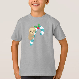 Christmas Sloth, Niedlich Sloth, Candy Cane, Mistl T-Shirt