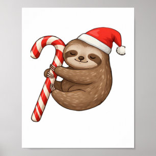 Christmas Sloth umarmt Candy Cane Classic T - Shir Poster