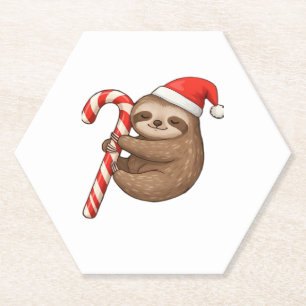 Christmas Sloth umarmt Candy Cane Classic T - Shir Untersetzer