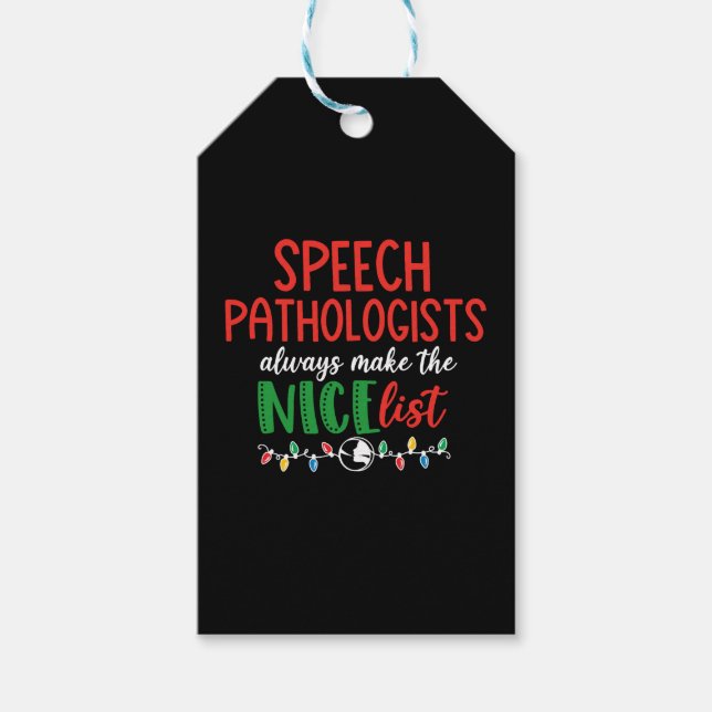 Christmas SLP speech pathologist Geschenkanhänger (Vorderseite)