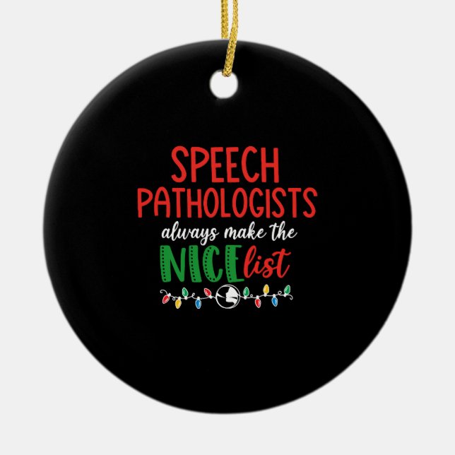 Christmas SLP speech pathologist Keramik Ornament (Vorne)
