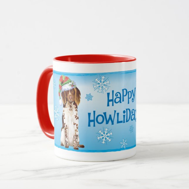 Christmas Small Munsterlander Tasse (Vorderseite Links)
