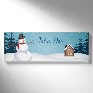 Christmas Small Rectangle Name Tag Namenschild