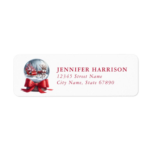 Christmas Snow Globe Return Address Labels (Vorne)