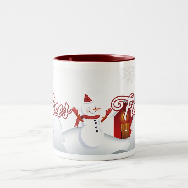 Christmas Snowball Mug Zweifarbige Tasse (Mittel)