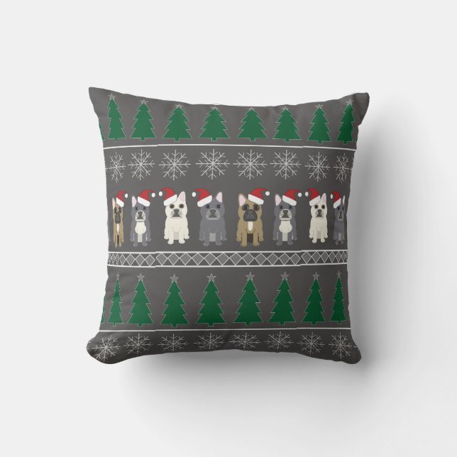 Christmas Snowflakes, Santa Dog, Tree Kissen (Vorderseite)
