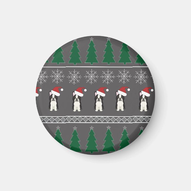 Christmas Snowflakes, Santa Dog, Tree Magnet (Vorne)