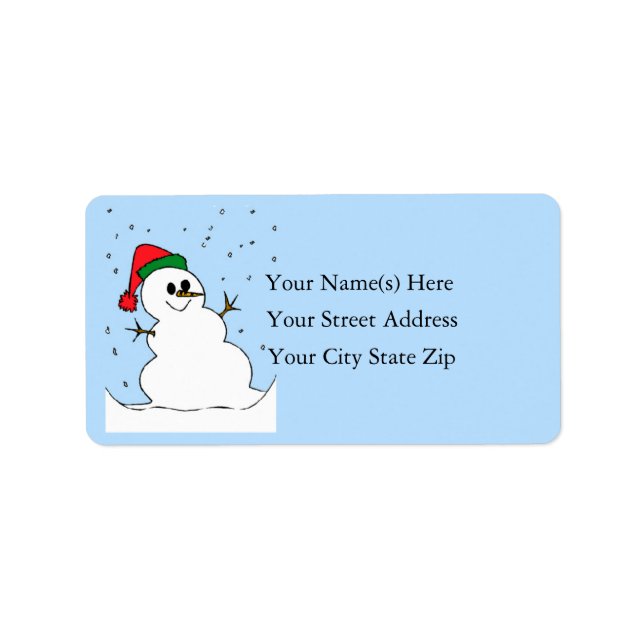 Christmas Snowman Address Label Adressaufkleber (Vorne)