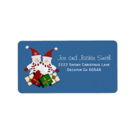 Christmas Snowman Address Labels Adressaufkleber