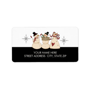 Christmas Snowman Address Mailing Labels Adressaufkleber