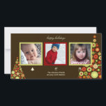 Christmas, snowman and santa tree photo cards feiertagskarte<br><div class="desc">Christmas photo cards.  Copyright © 2010 PixDezines.com and PixDezines on zazzle.com</div>