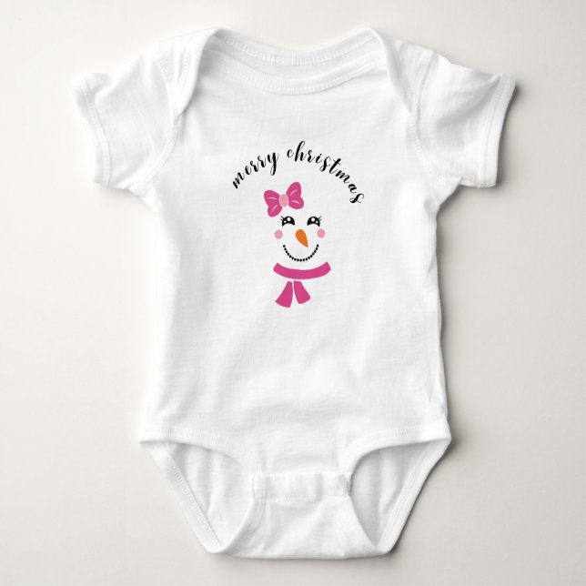 Christmas Snowman baby bodysuit Baby Strampler (Vorderseite)