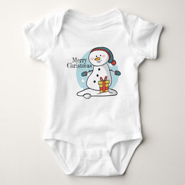 Christmas Snowman Baby Bodysuit Baby Strampler (Vorderseite)