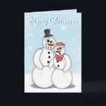 Christmas Snowman Card Feiertagskarte<br><div class="desc">Weihnachts-Snowmärchen-Design von Jerry Lambert individuell anpassbarer Text</div>