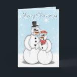 Christmas Snowman Card Feiertagskarte<br><div class="desc">Weihnachts-Snowmärchen-Design von Jerry Lambert individuell anpassbarer Text</div>