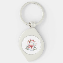 "Christmas Snowman Delight Metal Keychain Schlüsselanhänger