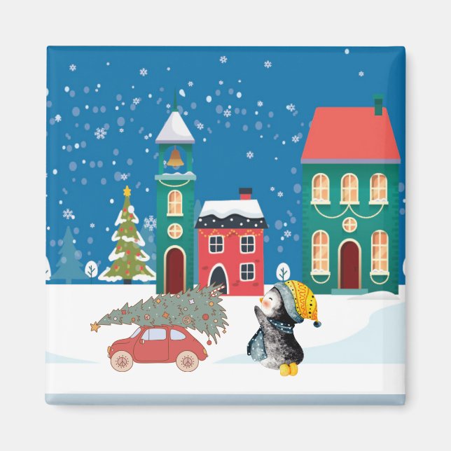 Christmas Snowman Design Magnet (Vorne)