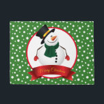 Christmas Snowman Doormat Fußmatte<br><div class="desc">Diese Türmatte wird in einem festlichen Weihnachtsschneemobil-Print-Design gezeigt. Passen Sie dieses Objekt an oder kaufen Sie,  wie es ist. Bild</div>