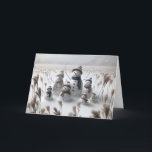 Christmas Snowman Feiertagskarte<br><div class="desc">Die Familie der Schneemänner steht in einem schneebedeckten Feld,  jedes mit gemütlichen Hüten und Schals umgeben von großen Gras. Alle Texte können geändert werden.</div>