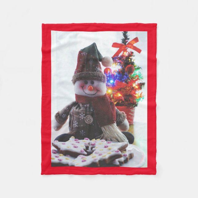 CHRISTMAS SNOWMAN FLEECEDECKE (Vorderseite)