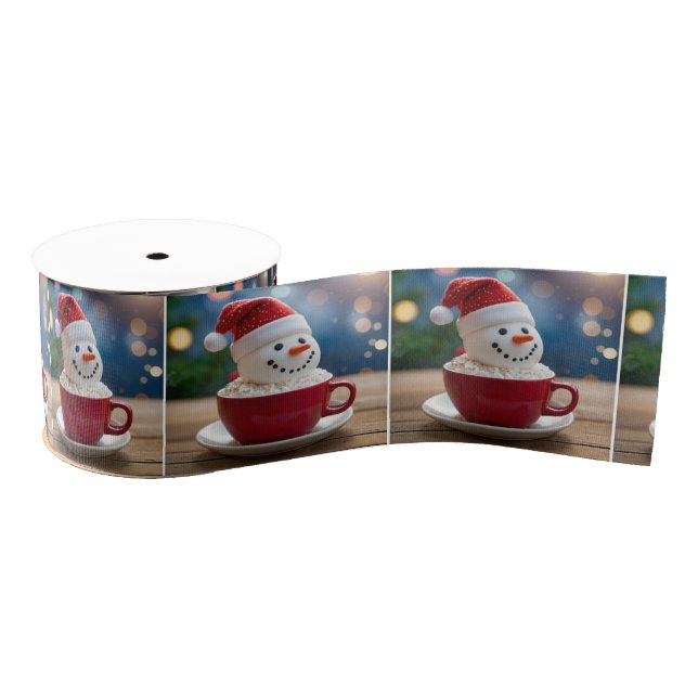 Christmas Snowman In Hot Cocoa Ripsband (Spule)