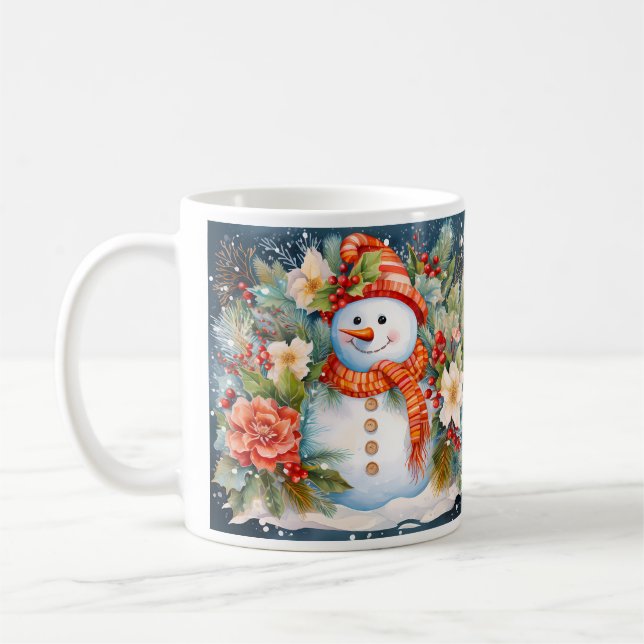Christmas Snowman Kaffeetasse (Links)