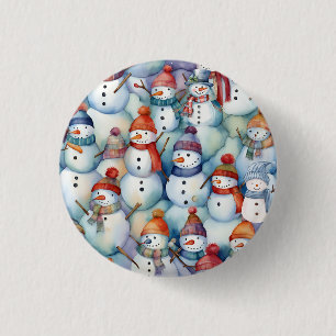 Christmas Snowman Kids Button