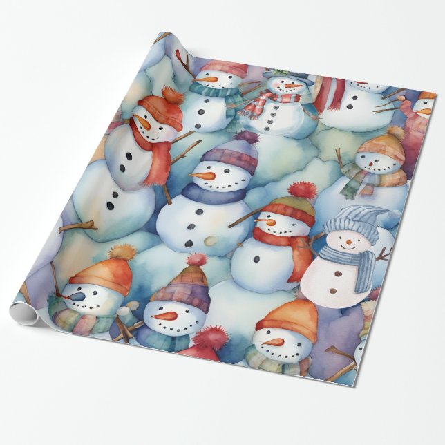Christmas Snowman Kids Geschenkpapier (Ungerollt)
