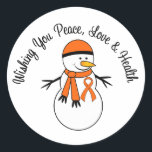 Christmas Snowman Leukemia Ribbon Runder Aufkleber<br><div class="desc">HINWEIS: Karten können mit Ihrer persönlichen Botschaft der Hoffnung individuell gestaltet werden.</div>