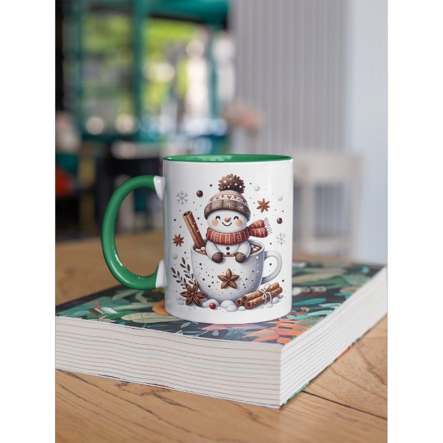 Christmas Snowman Mug, Hot Cocoa Festive Winter Ar Tasse (Von Creator hochgeladen)